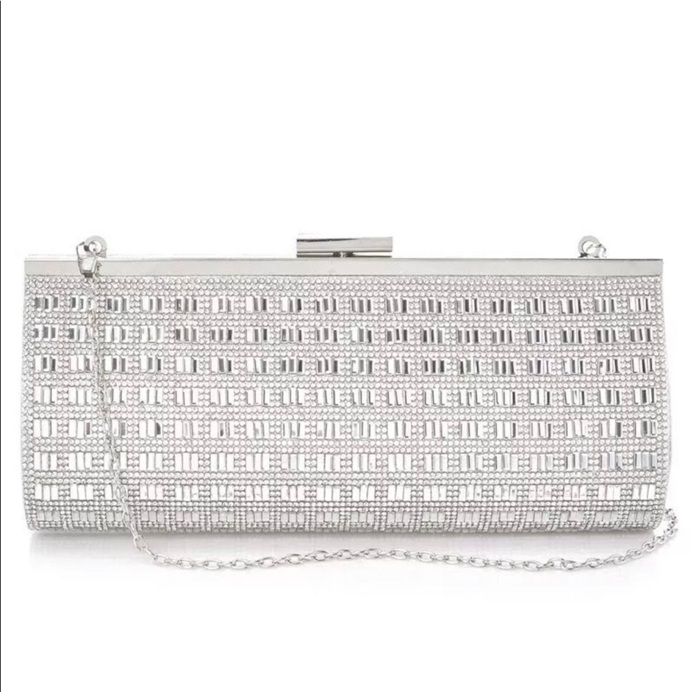 BRAND NEW WEDDING PROM BLING CLUTCH WITH CHAIN